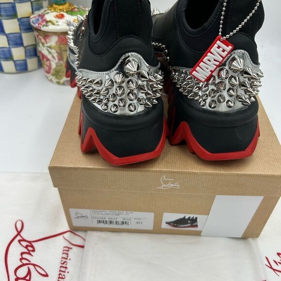 Women's Christian Louboutin Marvel khonshu Crescent flat sneakers size 40 Italy - Picture 7 of 10